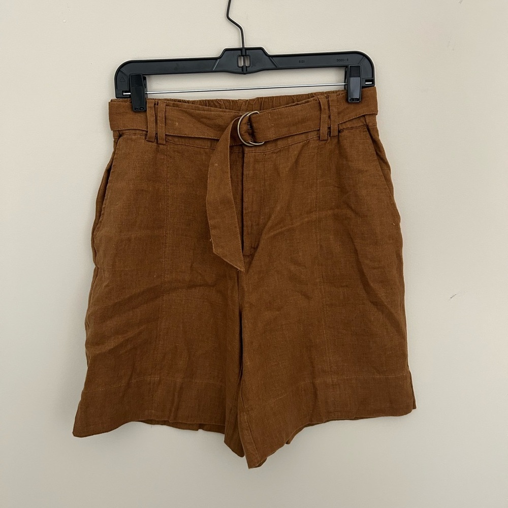 Soft Surroundings 100% Linen High Waisted Shorts Size XS
